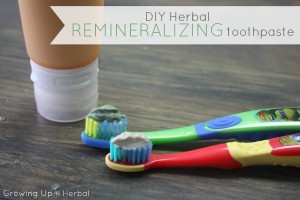DIY Herbal Remineralizing Toothpaste | GrowingUpHerbal.com - a OOAK remineralizing toothpaste using herbs
