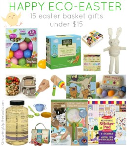 Happy Eco-Easter: 15 Easter Basket Gifts Under $15 | GrowingUpHerbal.com - 15 fun eco-friendly Easter basket gift ideas for little ones