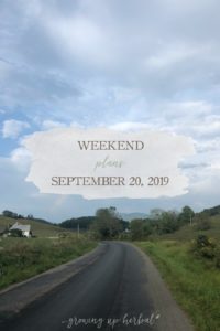Weekend Plans: September 20th, 2019 | Growing Up Herbal | What plans do you have this weekend? Here’s what we’re up to!